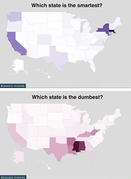 Usa States Smartest Vs Dumbest