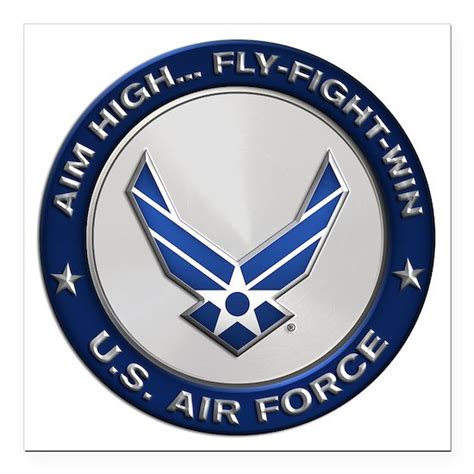 Usaf Motto Aim High Square Car Magnet 3 X 3 By Cat Cafepress