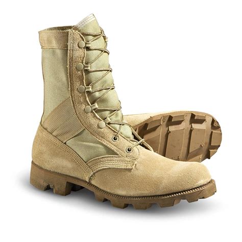 Used U S Military Hot Weather Combat Boots Desert Tan 149499 Combat Tactical Boots At