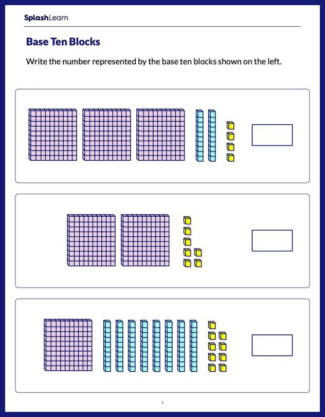 Using Base 10 Blocks To Write Numbers Worksheet Have Fun Teaching Enseigner L Amp 39 Anglais Sens