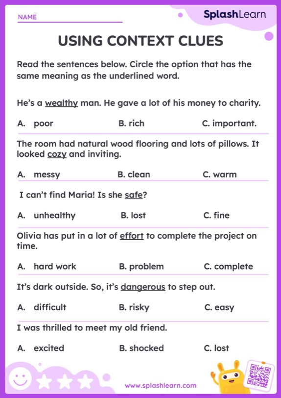 Using Context Clues Worksheets Made By Teachers