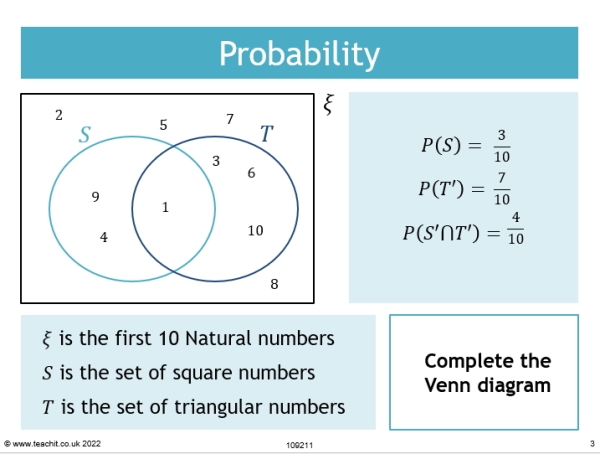 Using Sets And Venn Diagrams 3 Probability Ks4 Teachit