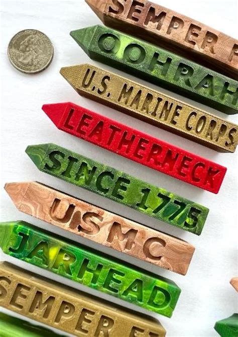 Usmc Marine Crayons Etsy