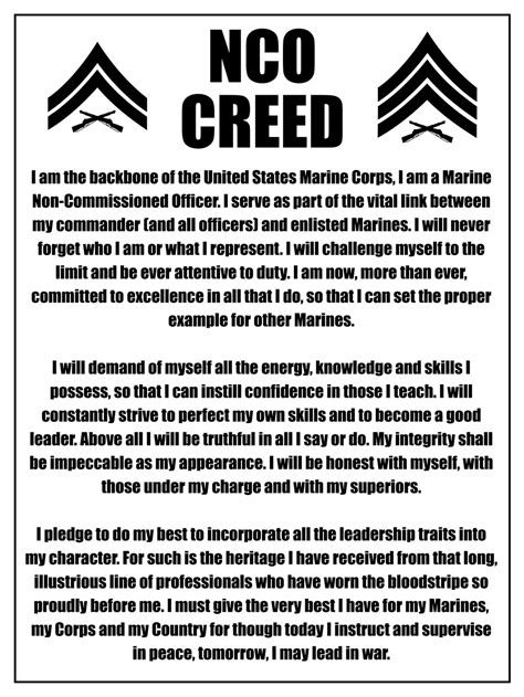 5 NCO Creed Tips