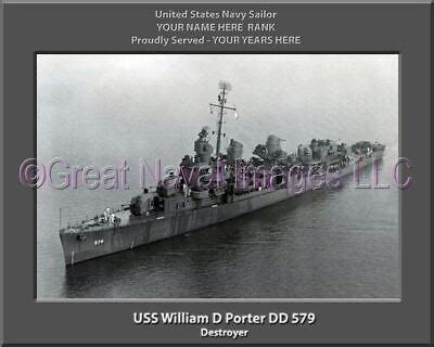 Uss William D Porter Dd 579 Personalized Canvas Ship Photo Print Navy Veteran Ebay