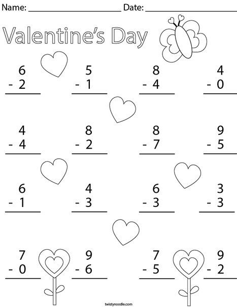 Valentine Math Worksheet Image By Kayla Hull On Binder In 2020 Kindergarten Math Worksheets