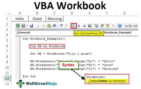 Vba Set Workbook In Excel