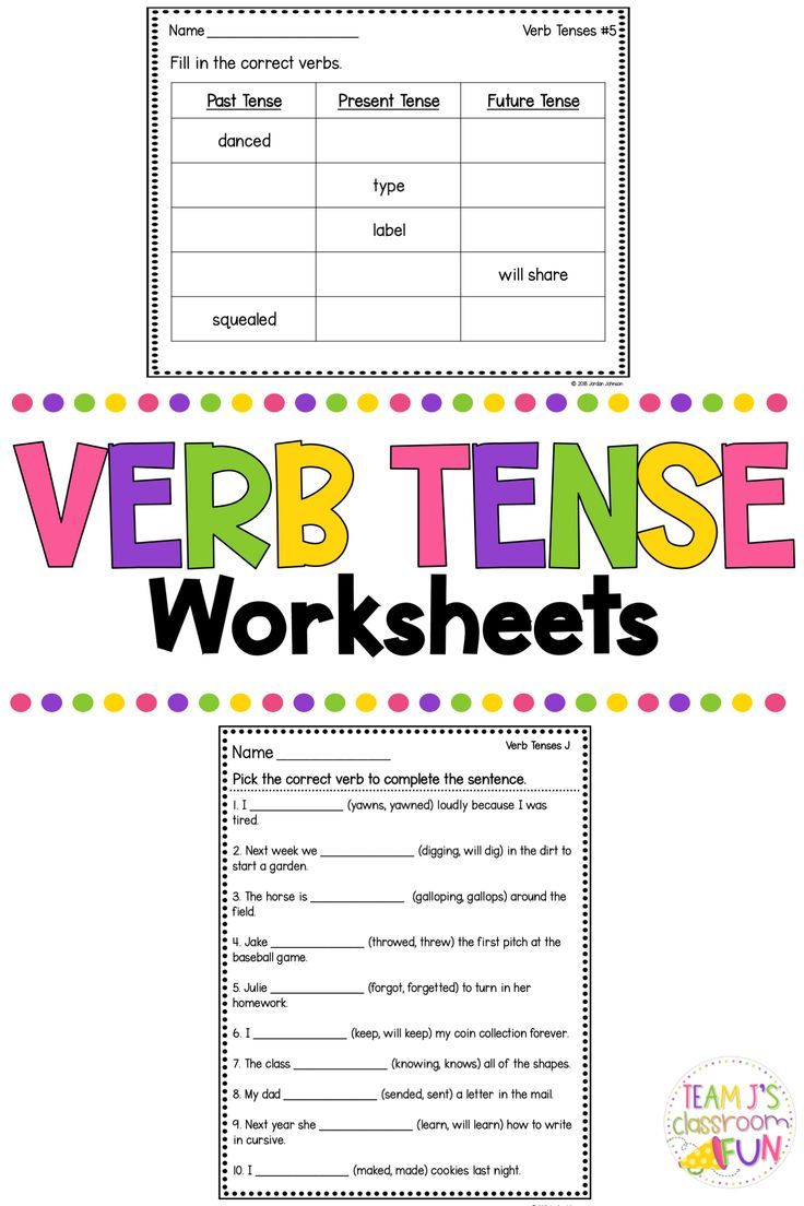 Verb Tense Worksheets Free English Worksheets