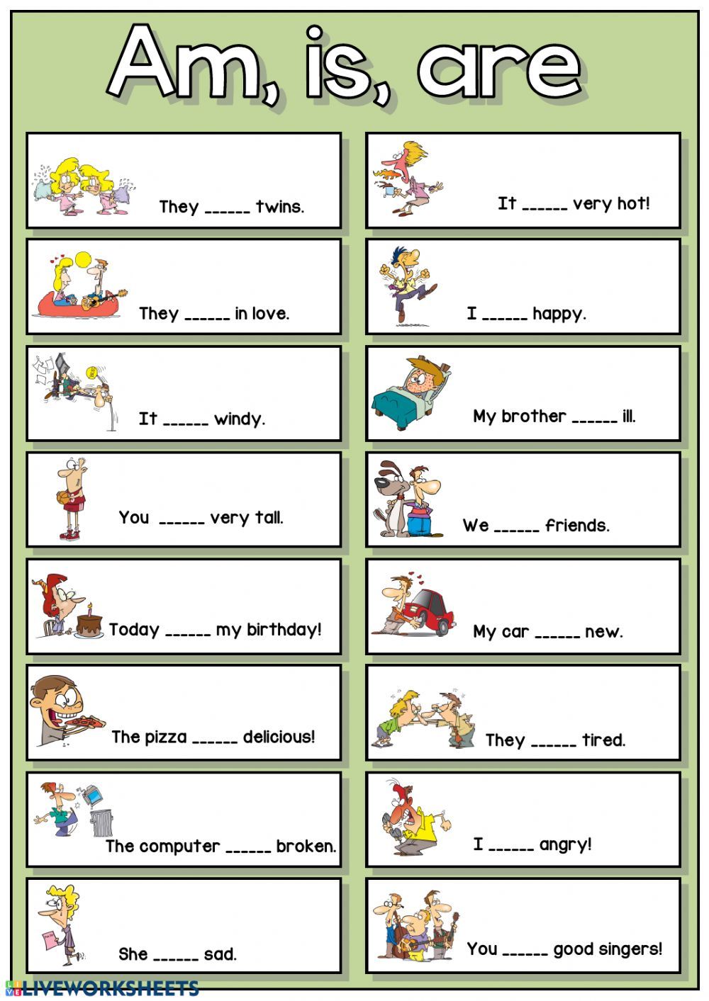 Verb To Be Interactive Worksheet