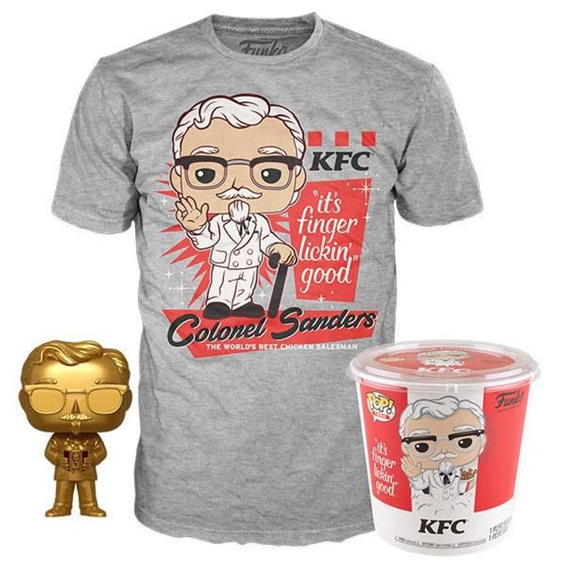 Verified Colonel Sanders Bucket Of Chicken Gold And Kfc Tee Funko Pop Whatnot