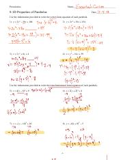 Vertex Form Of Parabolas Kuta Software Infinite Algebra 2 Name