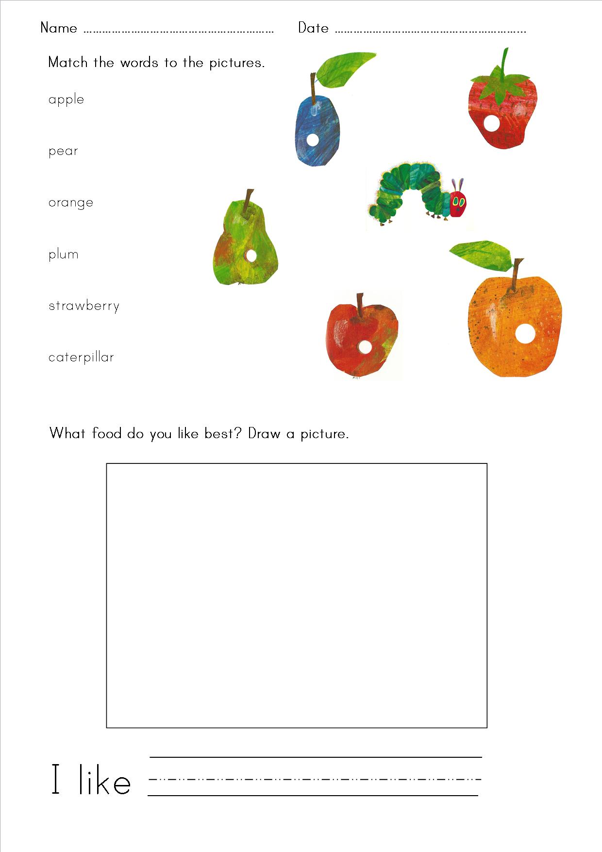 Very Hungry Caterpillar Free Printable Worksheet Fun