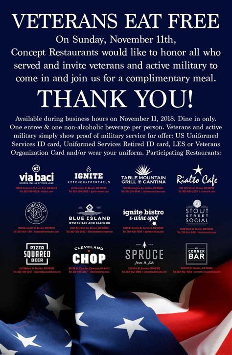 Veterans Day Specials At Top Restaurants In Denver Metro Veteransday Eat Free Veteran S Day