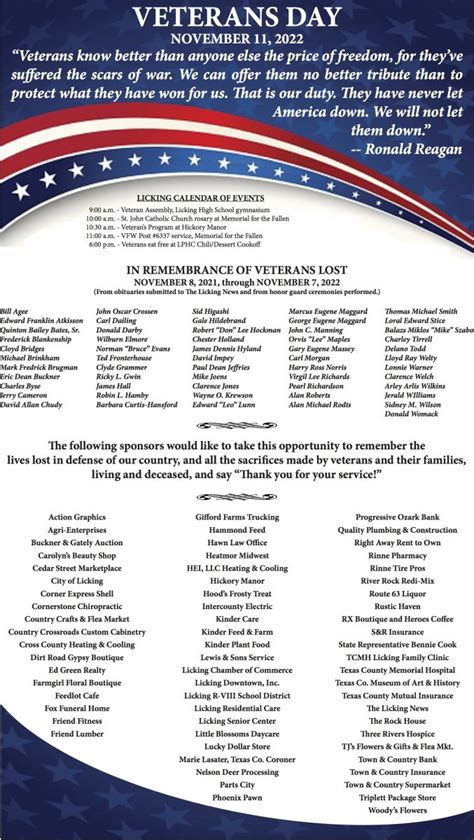 Veterans Day Tribute The Licking News