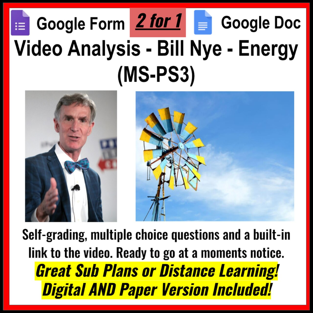 Video Analysis Bill Nye Energy Ms Ps3 Google Form And Doc