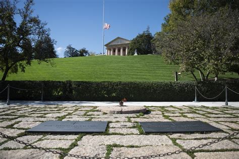 View Of President John F Kennedy Gravesite In Arlington National Cemetery Washington Dc