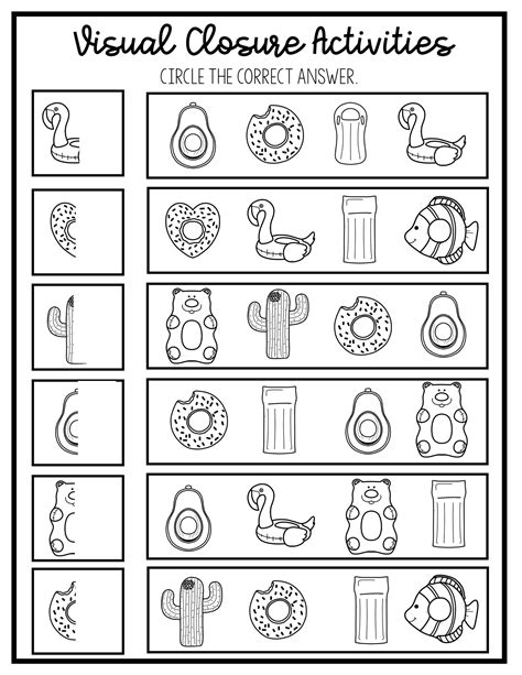 Visual Closure Worksheets