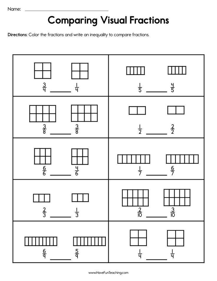 Visual Fractions Worksheet Answers Woo Jr Kids Activities