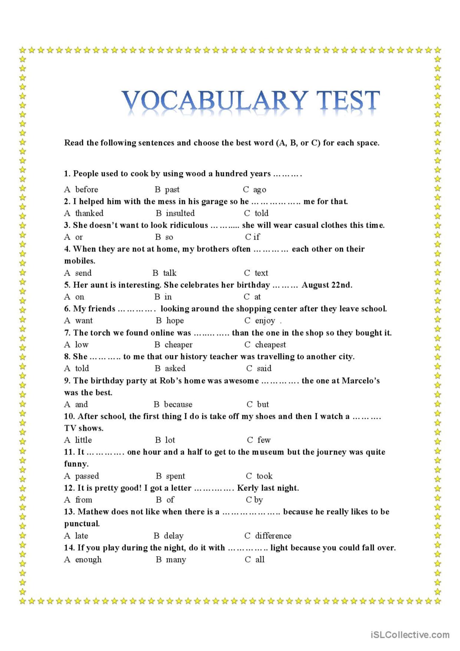 Vocab Practice English Esl Worksheets Pdf Doc