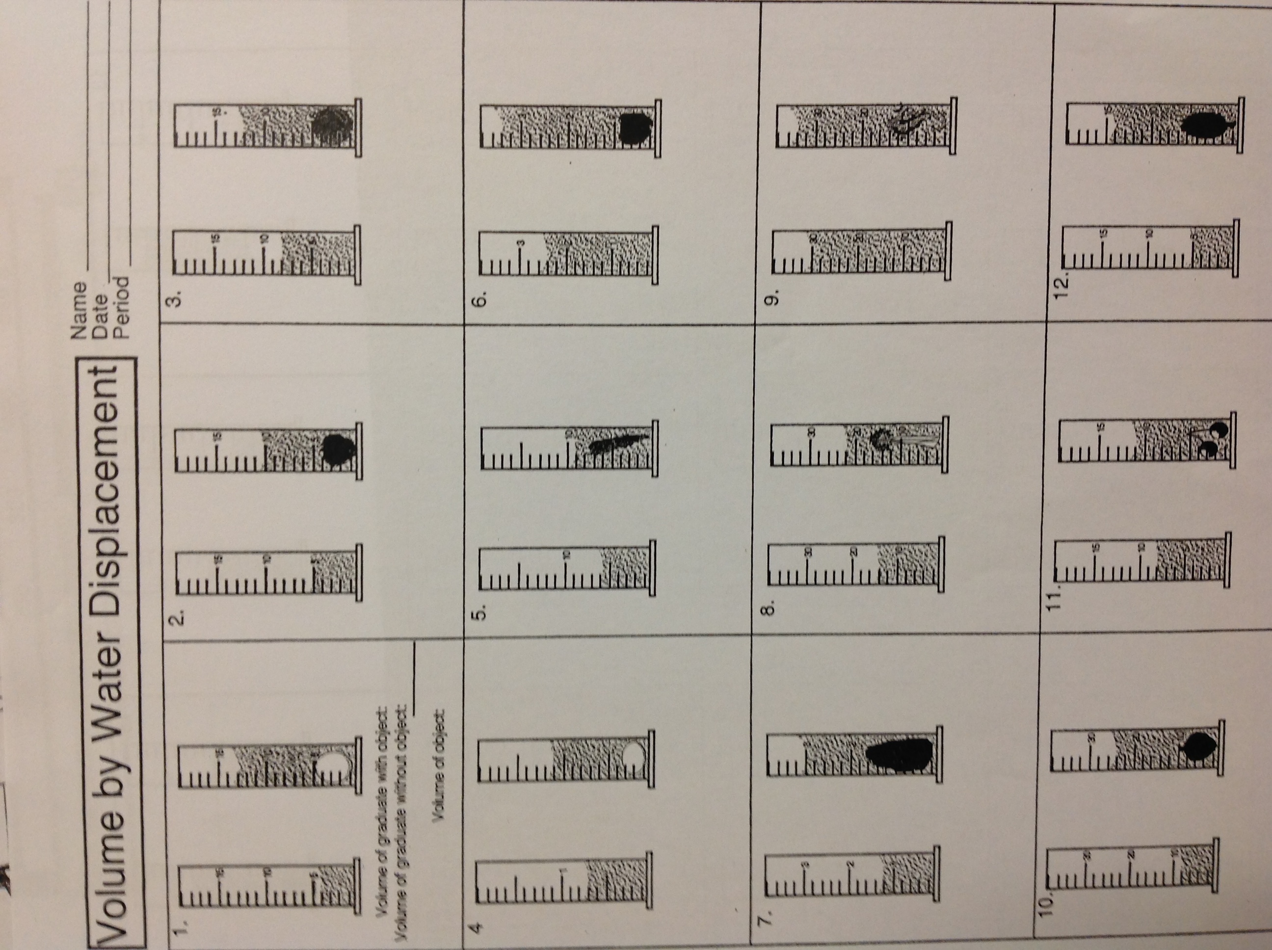 Volume By Water Displacement Worksheets Answer Key