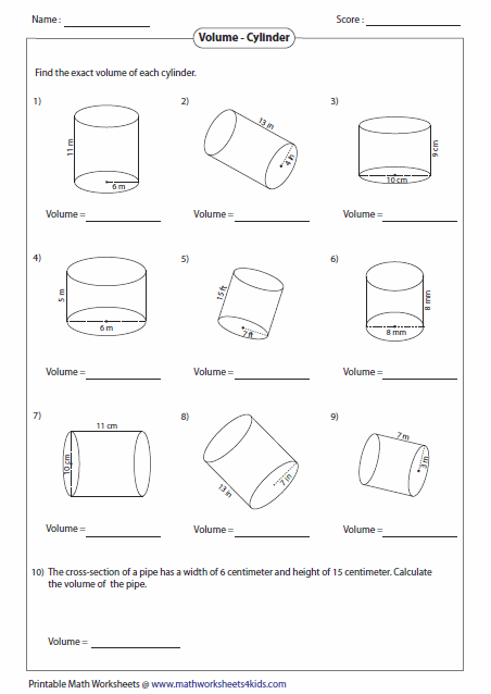 Volume-Cylinder Worksheet: Quick Answer Key Guide