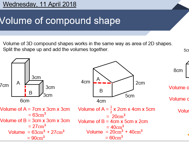 Volume Of Compound Shapes Ks2