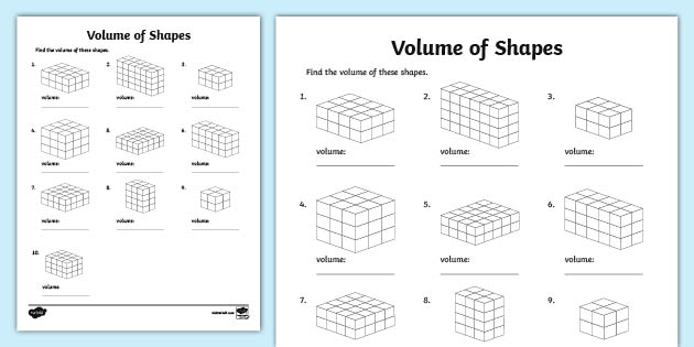 Volume Of Shapes Worksheet By Teach Simple