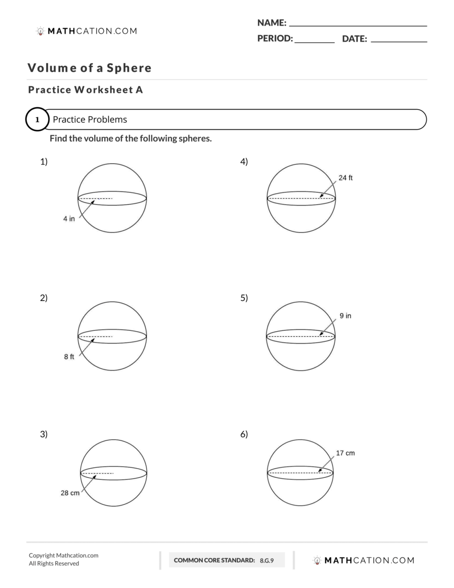 Master Volume Calculations with Our Sphere Worksheet