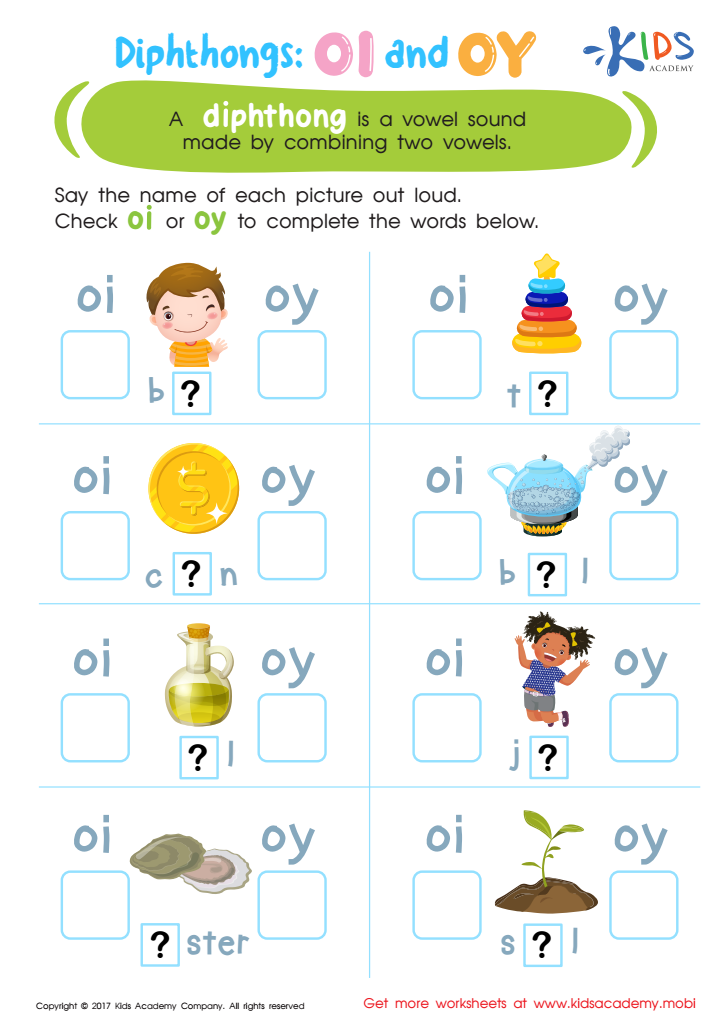 Vowel Digraphs Oi And Oy Worksheets By Rachel Nielson Tpt