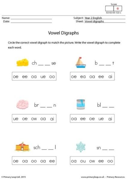 Vowel Digraphs Worksheet Have Fun Teaching Worksheets Library