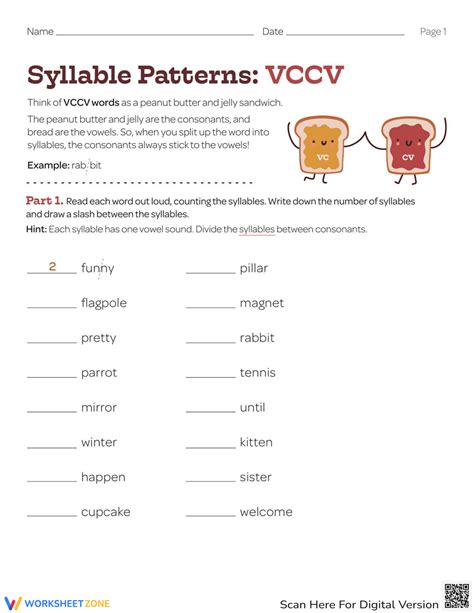 Vowel Vccv Worksheet