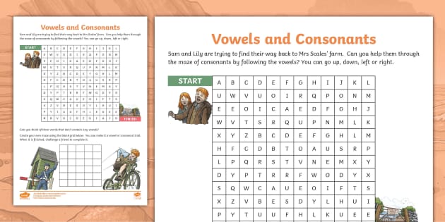 Vowels And Consonants Maze Teacher Made Twinkl