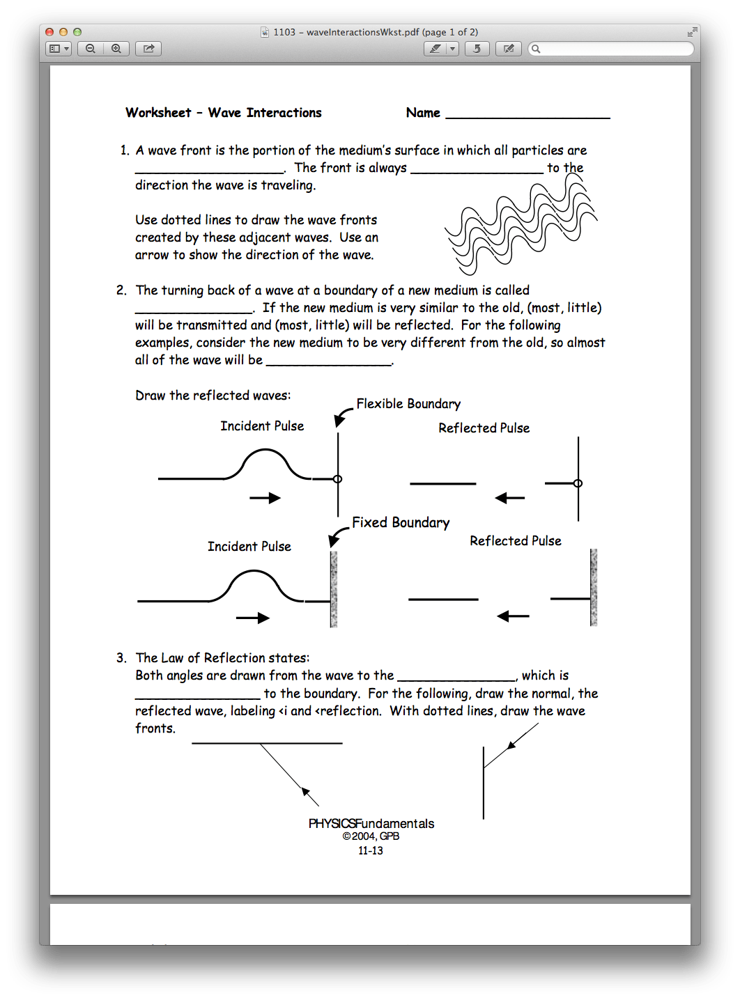 Wave Interactions Worksheet Answer Key Revealed