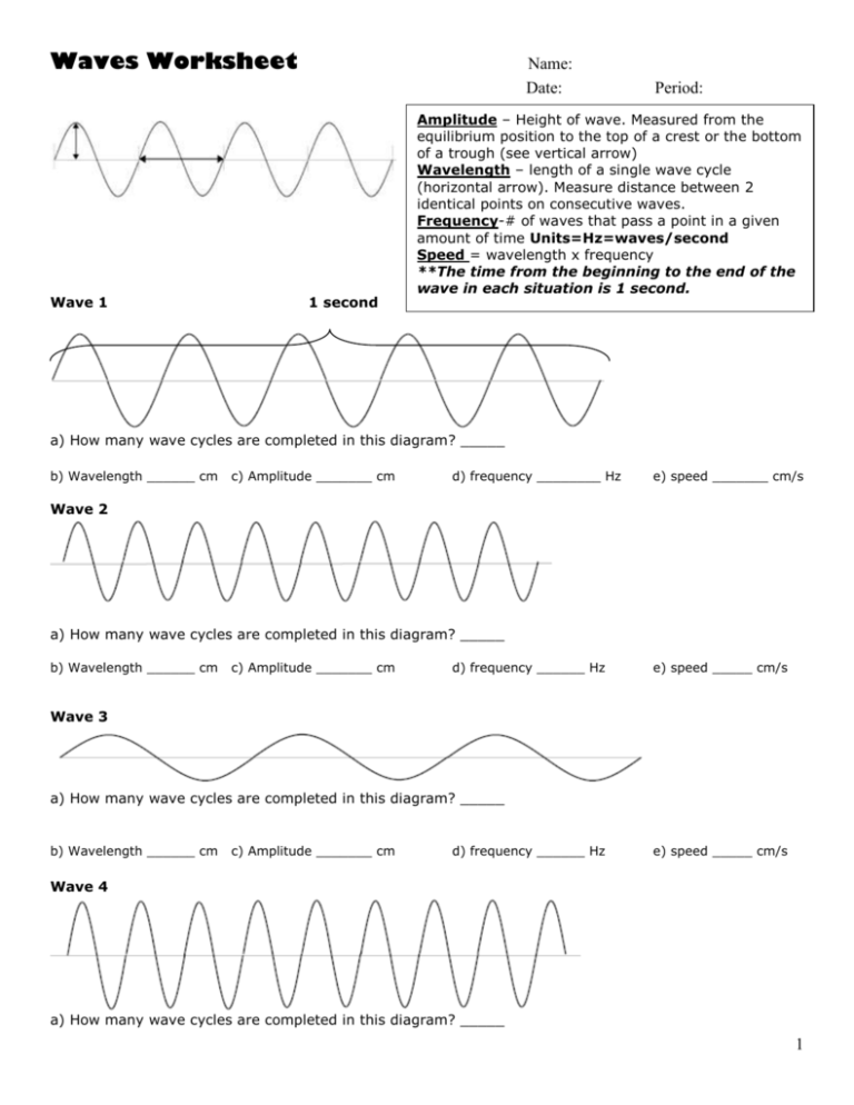 Waves And Sound Worksheet Answer Key Middle School Wave Worksheet Amp Quot This Is A Middle School