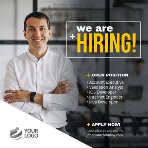 We Are Hiring Job Instagram Post Hiring Poster We Are Hiring Job Poster