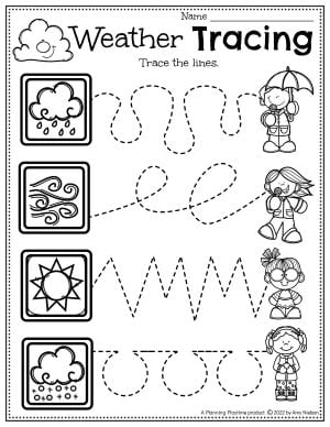 Weather Tracing Lines Worksheets For Preschool Homeschool Share