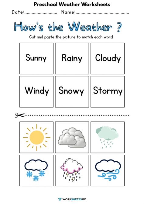 Weather Worksheet For Preschool