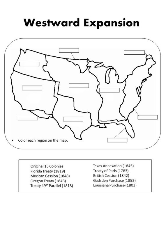 Westward Expansion Map Worksheet Map Of Farmland Cave