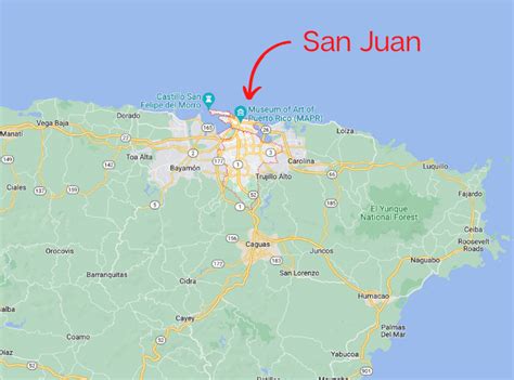 Where Is San Juan Location Of San Juan In Puerto Rico Map