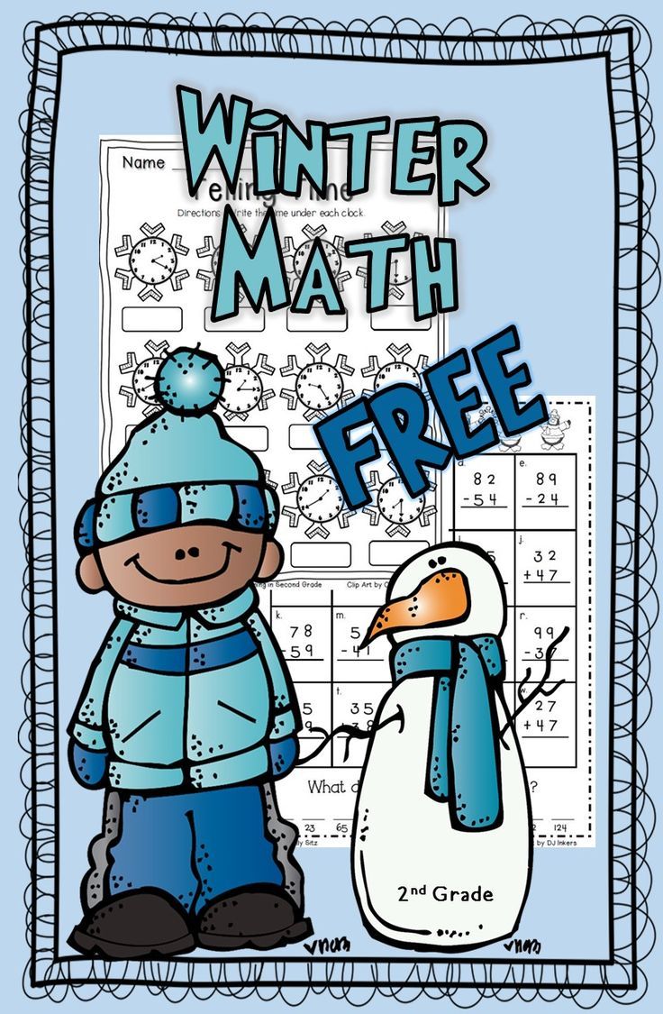 5 Winter Math Coloring Sheets for Kids