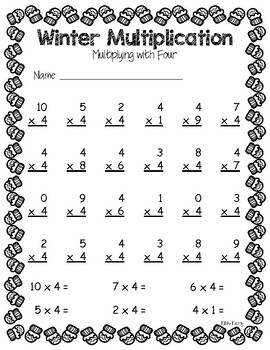 Winter Multiplication Worksheets By Forever In Third Grade Tpt