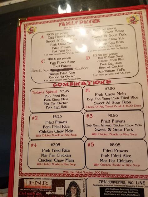 Wong Amp 39 S Chinese Cafe Klamath Falls Menu Prices Amp Restaurant Reviews Tripadvisor