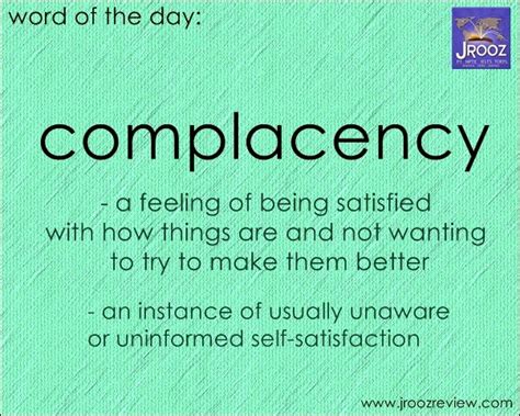 Word Of The Day Complacency Learn English With Pictures