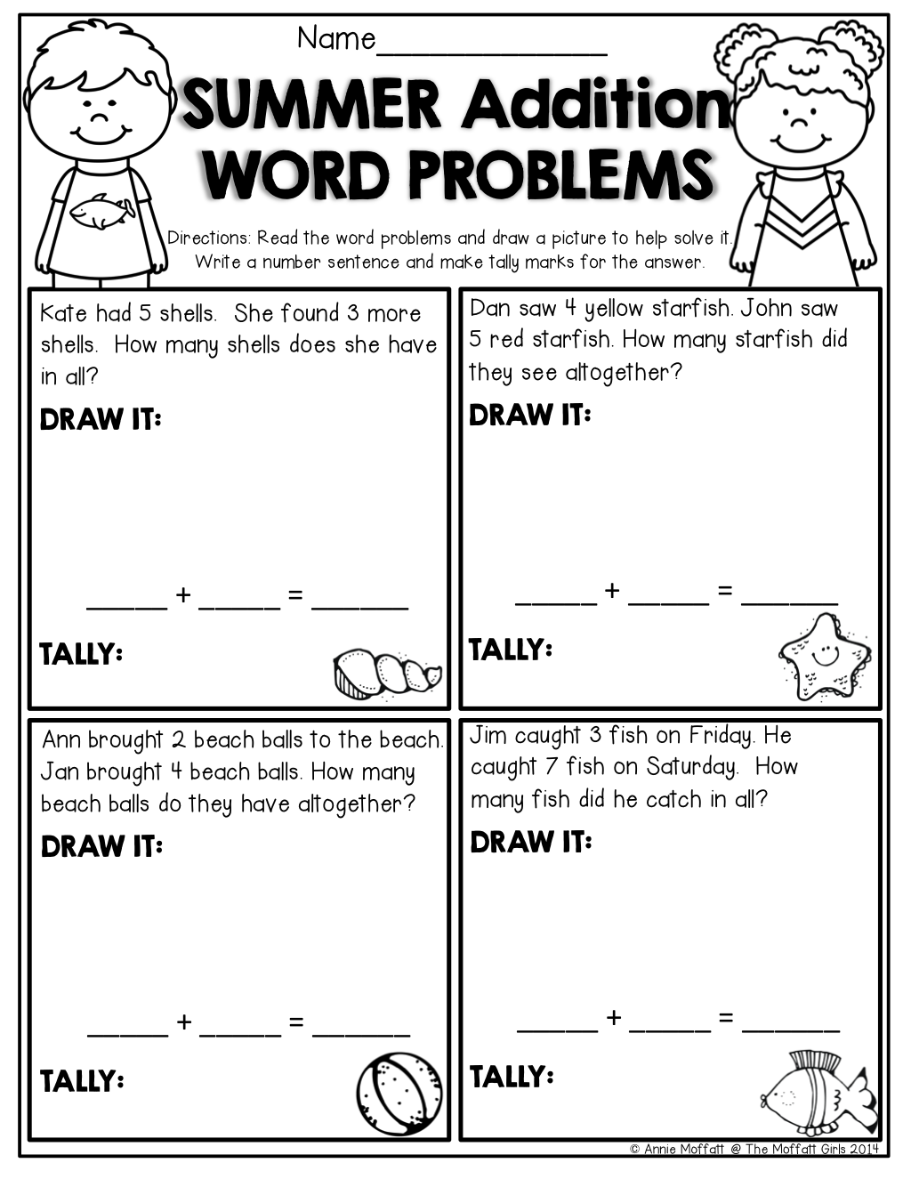 Kindergarten Word Problems: Free Printable Worksheets