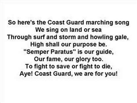 Coast Guard Song Lyrics and History