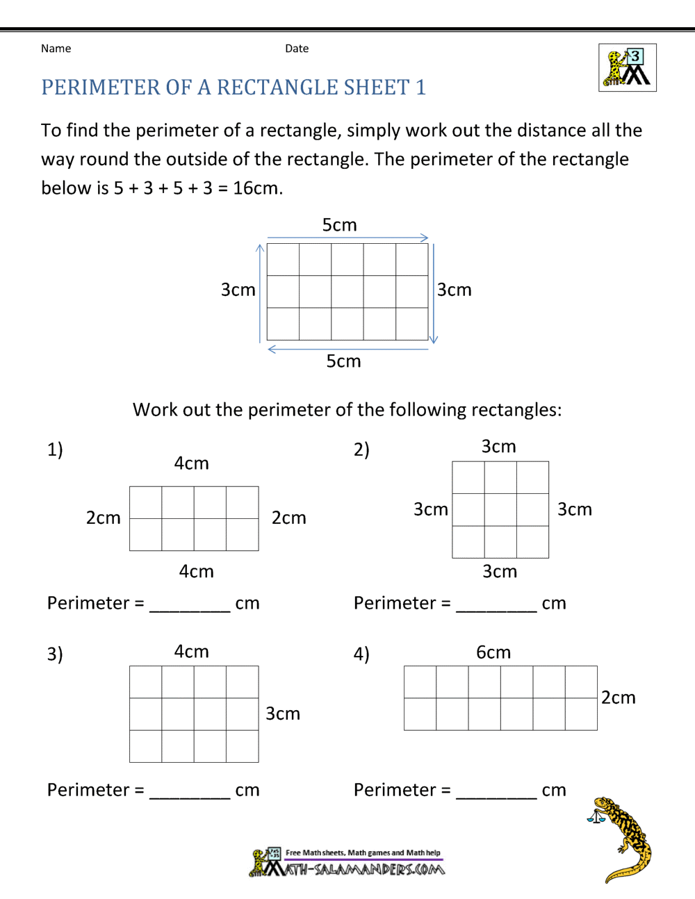 Work Out The Rectangle Perimeter Worksheet Area And Perimeter Worksheets Perimeter Worksheets