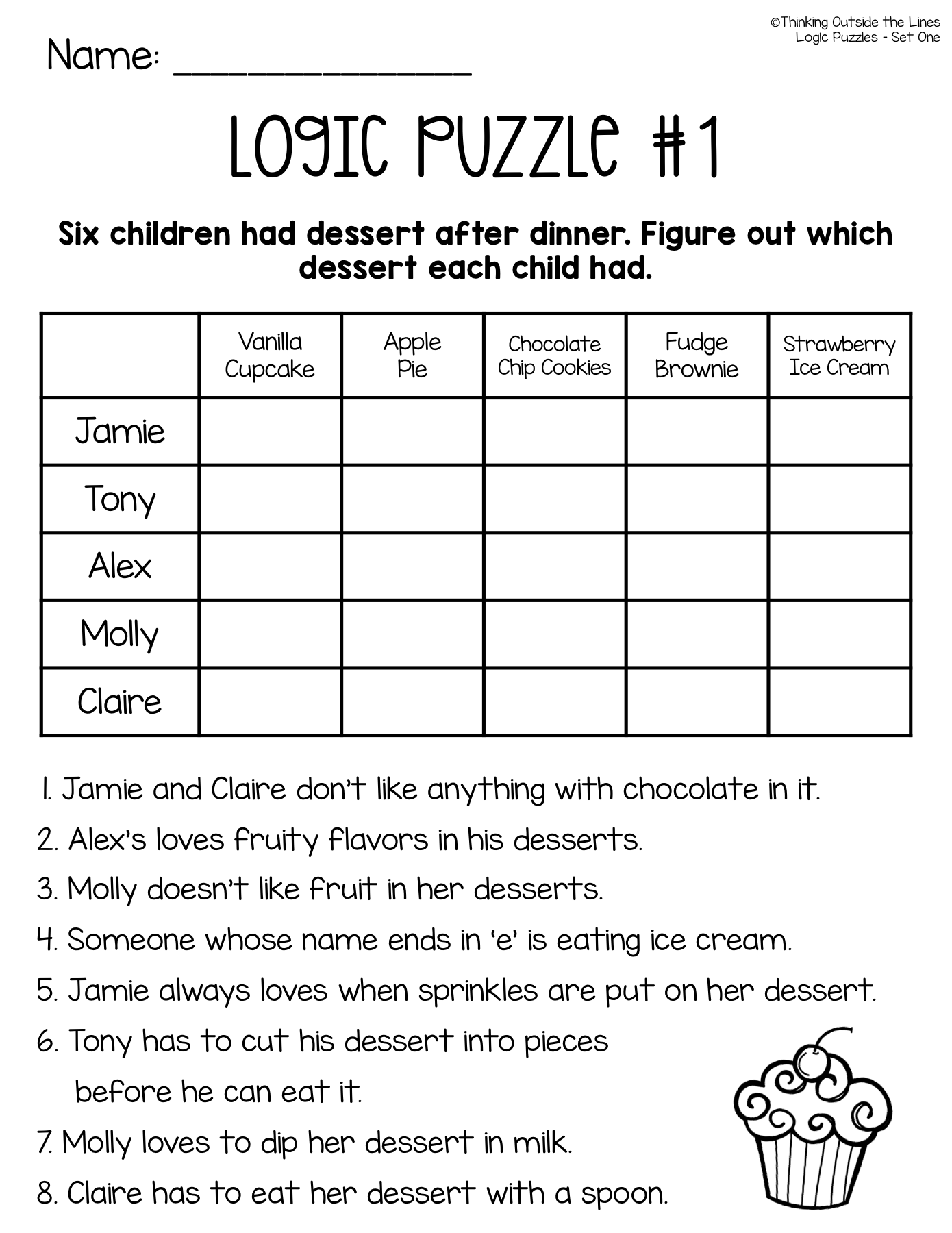 Free Printable Logic Puzzles for Worksheet Fun