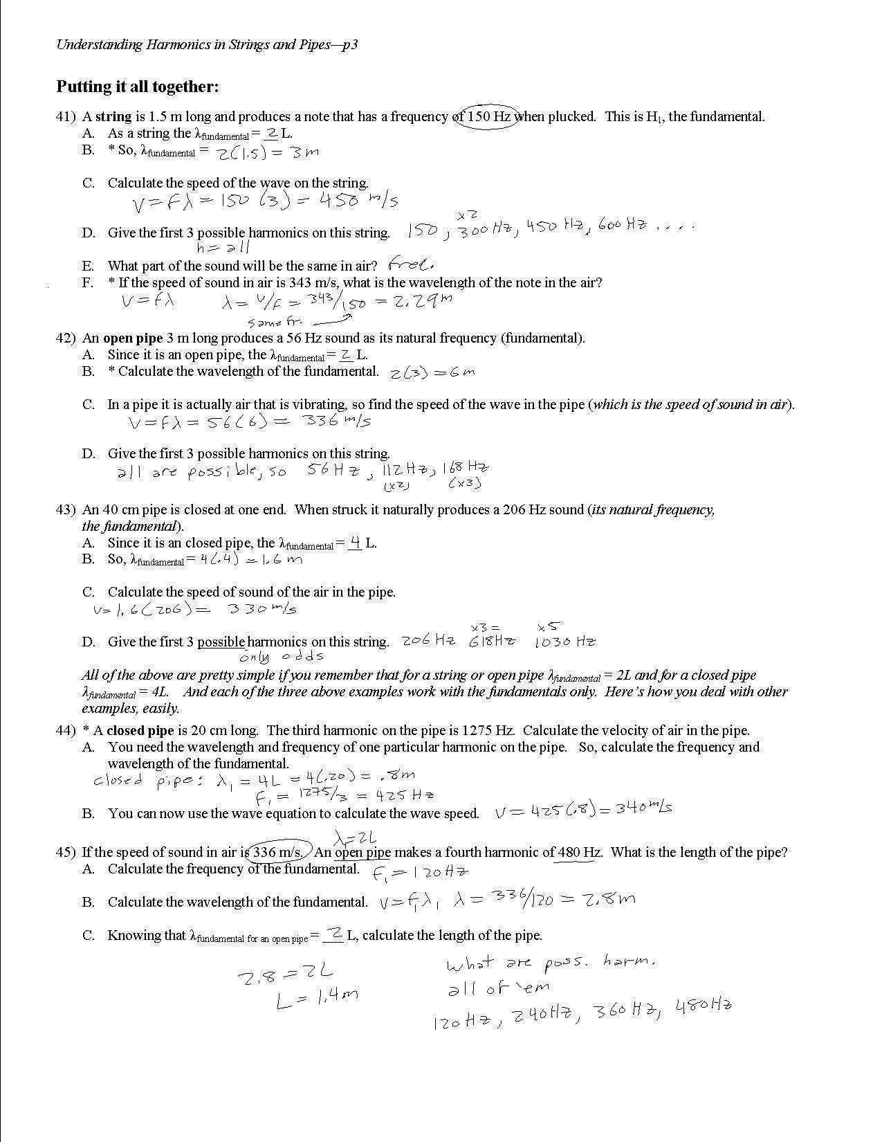 Worksheet Motion Problems Part 2 Answer Key As Well As 15 Best Gas Laws