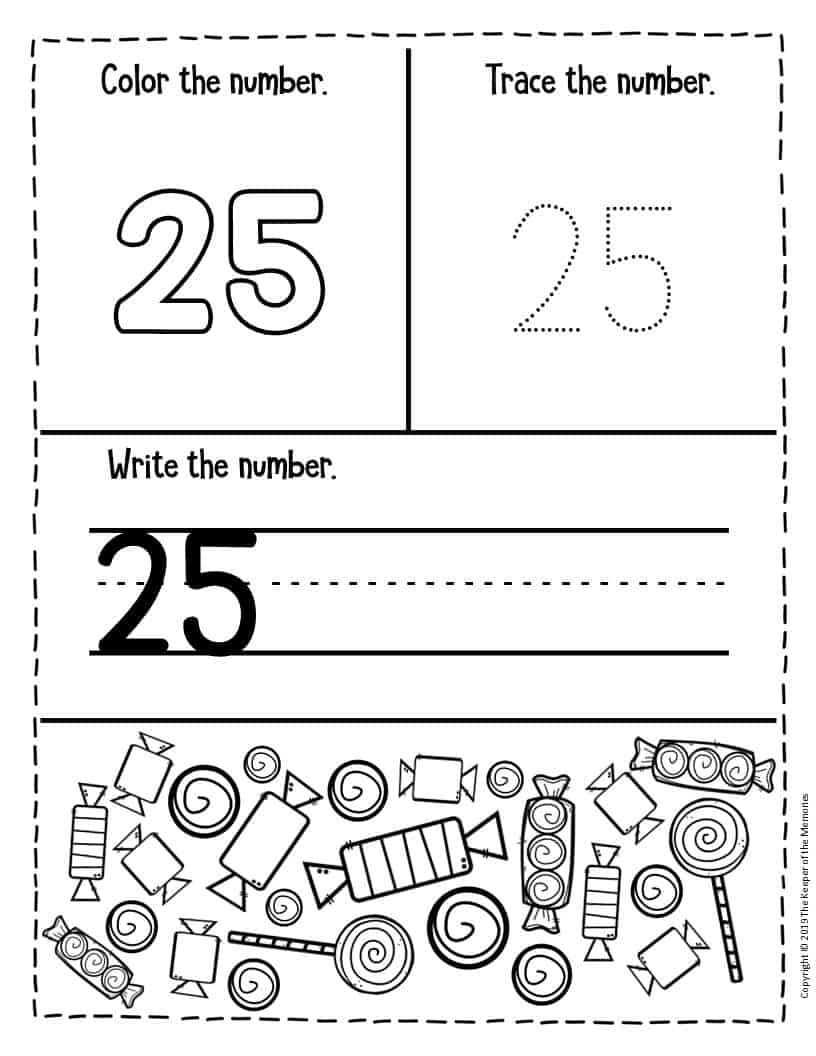 Worksheet On Number 25 Preschool Number Worksheets Number 25