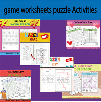 Worksheet Puzzle Activites Maze Game Bundle Endless Fun And